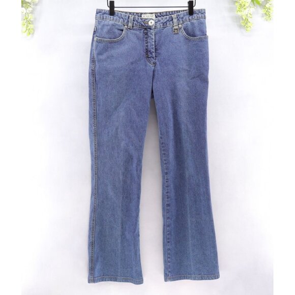 St. John Sport by Marie Jeans Straight Leg Stretch Blue Denim Luxury Sz 8 - Picture 1 of 11